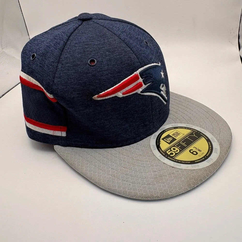 New Era 59FIFTY Kids New England Patriots Baseball Cap‎ NFL 6 3/8 Navy Heather